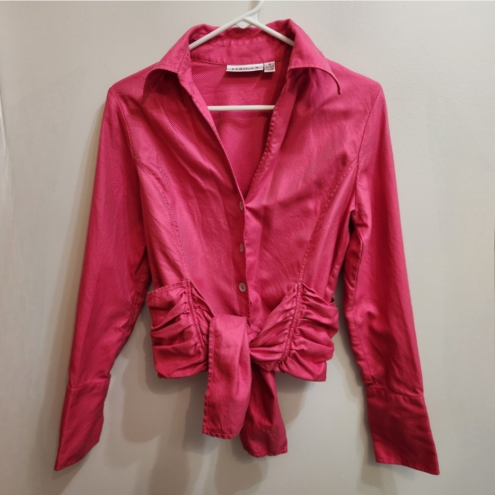Farinaz Taghavi Front Tie shirt Blouse Size 4